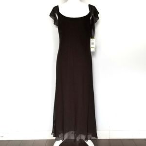 Jones New York silk chocolate brown dress